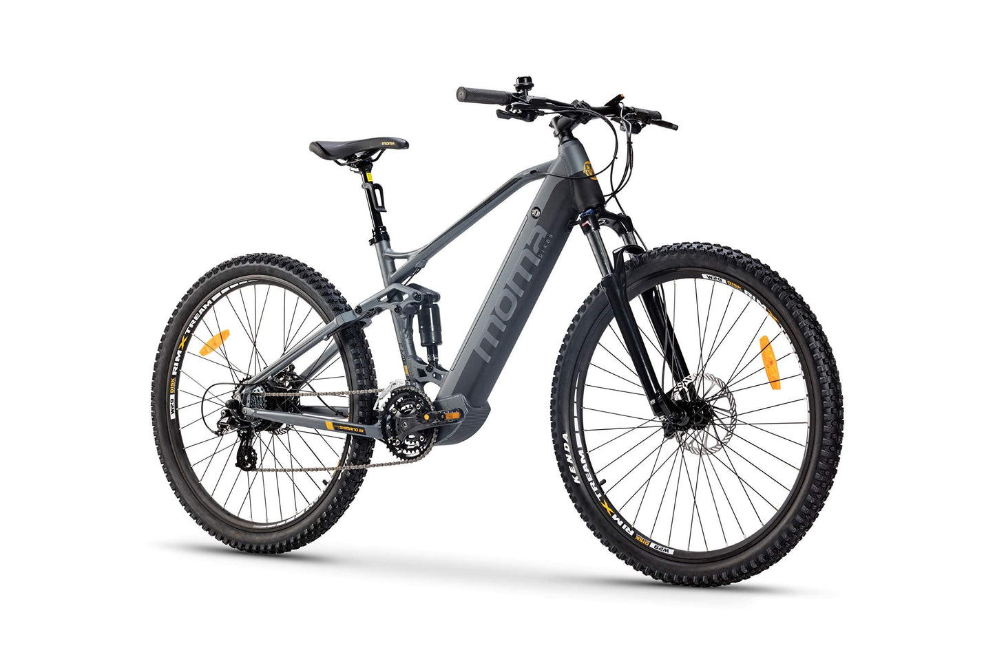 Moma Bikes Bicicleta Electrica, EMTB 29", Full Suspension, Shimano 24v, Frenos de Disco hidráulicos, Bateria Integrada Ion Litio 48V 13Ah